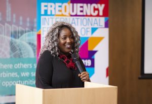Dr Anne-Marie Imafidon at The Meet Up 2019. Photo credit: Electric Egg